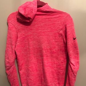 hot pink Nike athletic sweatshirt.